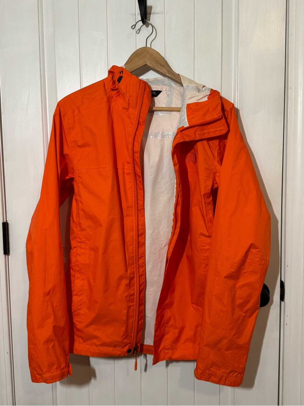 The North Face Men’s Bright Orange Hooded Rain Jacket - Picture 2 of 14